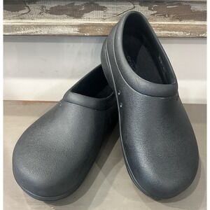 Crocs On The Clock Black Clogs Size US M5/W7 Slip Resistant Work Shoes